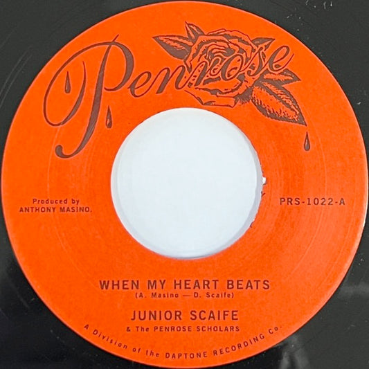 Image of Front Cover of 0834110E: 7" - JUNIOR SCAIFE & THE PENROSE SCHOLARS, When My Heart Beats / Moment To Moment (Penrose; PRS-1022, US 2023)   NEW/NEW