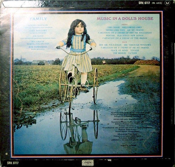 Image of Back Cover of 5123029E: LP - FAMILY, Music In A Doll's House (Reprise Records; SRV.6117, France 1968, Laminated Sleeve)   VG/G+