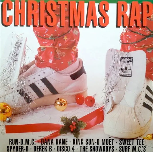 Image of Front Cover of 5153055S: LP - VARIOUS, Christmas Rap (Get On Down; GET51519LP, Europe 2023 Reissue, Red and White Vinyl)   NEW/NEW