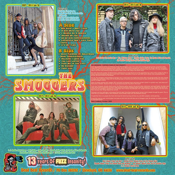 Image of Back Cover of 5233016E: LP - THE SMOGGERS, 13 Years Of Fuzz Insanity (Dead Beat Records; DB 150, US 2021, Insert, Compilation)   NEW/NEW