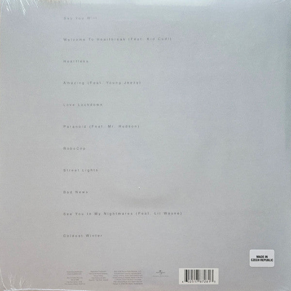 Image of Back Cover of 2xLP - VG+/VG+ - KANYE WEST, 808s & Heartbreak (Roc-A-Fella Records; 0602517872813, Europe 2000s Reissue, Triple Gatefold, Insert, Poster, With CD), ,  - 2926066E