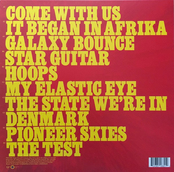 Image of Back Cover of 2xLP - NEW/NEW - THE CHEMICAL BROTHERS, Come With Us (Freestyle Dust; XDUSTLP5, Europe 2016 Reissue, Gatefold, 2 Inners), , The Chemical Brothers' fourth album, Come With Us (2001),  features amazing tracks like Star Guitar and It Began In Africa. The album is less busy than previous releases, allowing more space for variety and subtlety. The Chemical Brothers' collaborations, with Richard Ashcroft on The Test and Beth Orton on The State We're In, showcase their versatility and commit