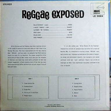 Image of Back Cover of LP - VG+/VG+ - WILLIE DICKSON & THE PLAYBOYS, Reggae Exposed .... With Island Soul (Lanarc Enterprises; LS 2004, Canada 1970s, Pasteback Sleeve), Shiny clean. Light stains on back sleeve.,  - 1846169S