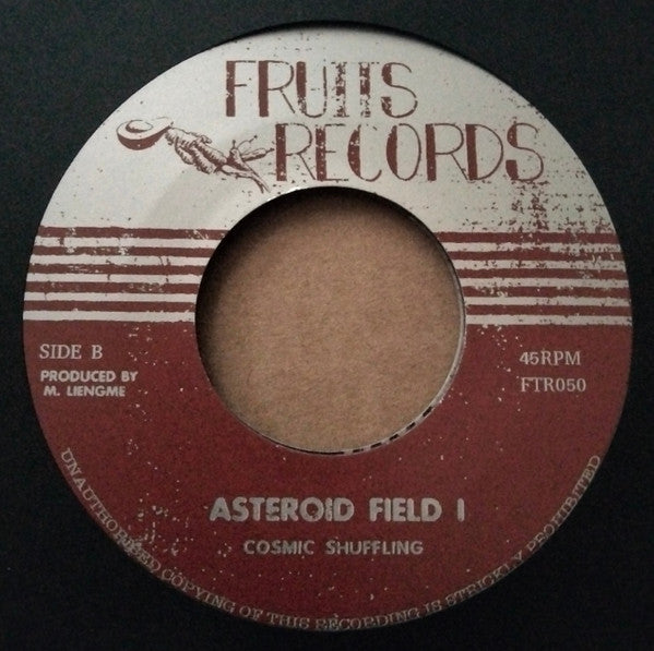 Image of Back Cover of 5253032S: 7" - COSMIC SHUFFLING, Jupiter's Garden / Asteroid Field I (Fruits Records; FTR050, Switzerland 2023, Plain sleeve) Excellent condition.  EX/EX