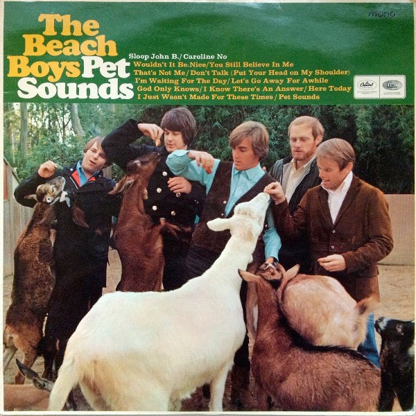 Image of Front Cover of LP - G+/G+ - THE BEACH BOYS, Pet Sounds (Capitol Colorband, Logo on Left of Label; T2458, UK 1966, Flipback Sleeve, Mono), Edge and ring wear, a few marks on sleeve, laminate creases. Disc plays all the way through with surface noise.,  - 3746410S