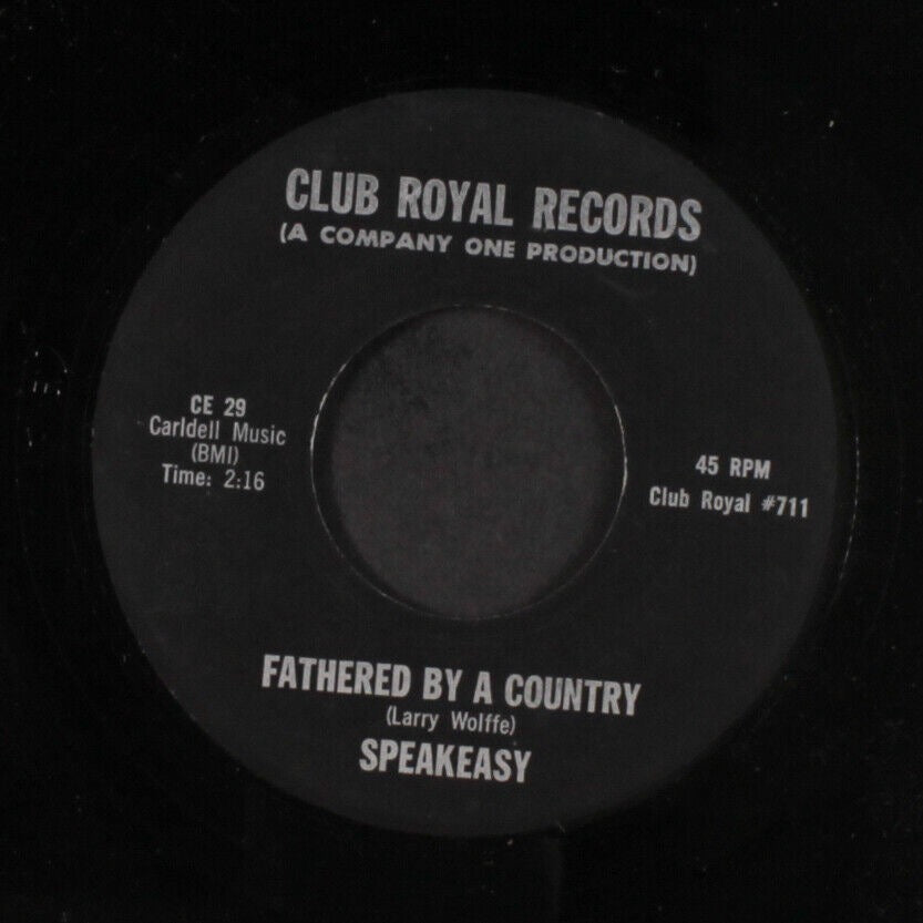 Image of Back Cover of 0124002E: 7" - SPEAKEASY, Grand Central Stand / Fathered By A Country (Club Royal Records; Club Royal 711, US 1970s)   /EX