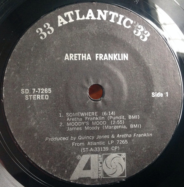 Image of Label Cover of 0124122E: 7" EP - ARETHA, Hey Now Hey (The Other Side Of The Sky) (Atlantic; SD 7-7265, US 1973, Card Sleeve, Inner) Light marks only. With Juke box strip inner.  VG+/VG+