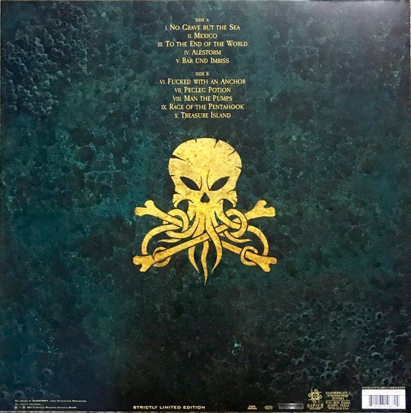 Image of Back Cover of 0124210E: LP - ALESTORM, No Grave But The Sea (Napalm Records; NPR 704 VINYL, USA & Europe 2017, Gatefold, Inner, Scottish Folk/Power/Pirate Metal, Black Vinyl)   VG+/VG+