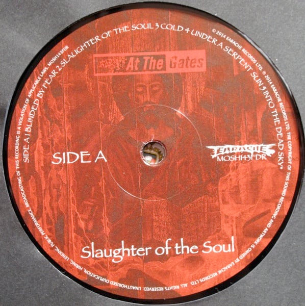 Image of Label Cover of 0224090E: LP - AT THE GATES, Slaughter Of The Soul (Earache; MOSH143, UK 2002 Reissue, Inner)   VG+/VG+