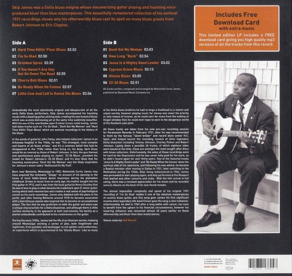 Image of Back Cover of 1354078S: LP - SKIP JAMES, The Rough Guide To Skip James (World Music Network; RGNET1380LP, Europe 2019, Compilation)   NEW/NEW