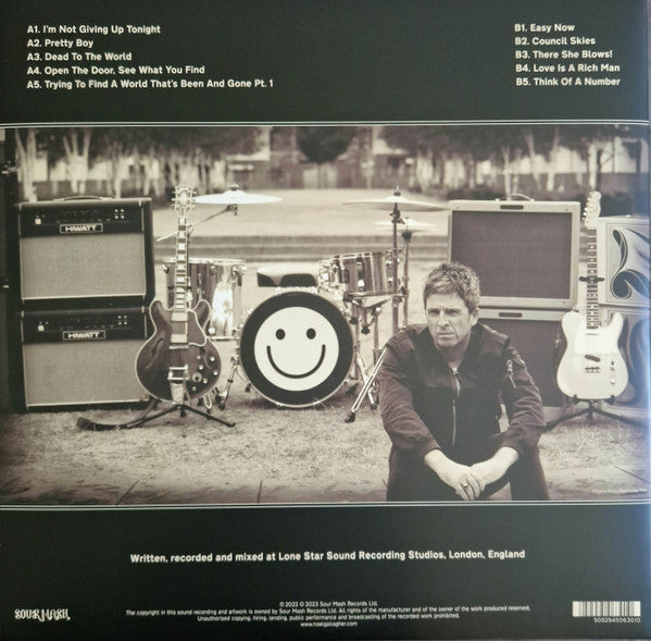 Image of Back Cover of 0234116E: LP - NOEL GALLAGHER'S HIGH FLYING BIRDS, Council Skies (Sour Mash; JDNCLP63, Europe 2023, Gatefold, Inner, 180 Gram Vinyl With 7")   NEW/NEW