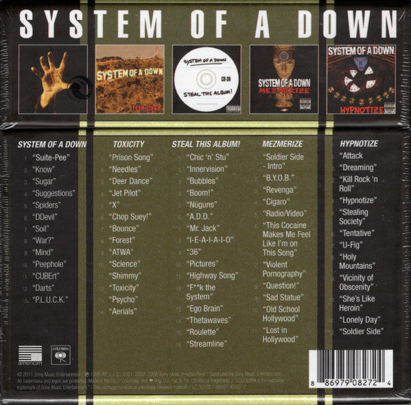 Image of Back Cover of 5xCD - VG+/VG+ - SYSTEM OF A DOWN, System Of A Down (American Recordings; 88697 90827 2, Europe 2011, Box Set, 2 Bookets & 2 Inserts), ,  - 3216289C