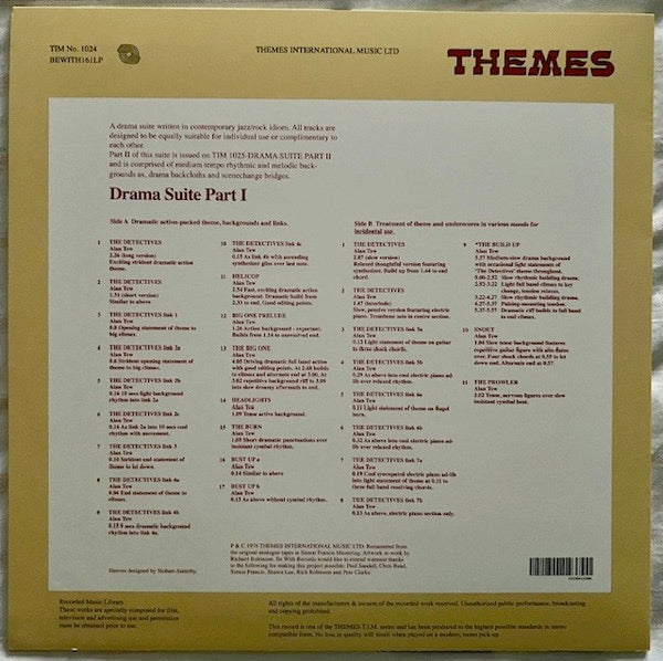 Image of Back Cover of 0354049S: LP - ALAN TEW, Drama Suite Part 1 (Be With Records; BEWITH161LP, UK 2024 Reissue)   NEW/NEW