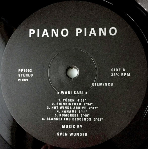 Image of Label Cover of 0354078S: LP - SVEN WUNDER, Wabi Sabi (Piano Piano; PP1002, Sweden 2020)   NEW/NEW