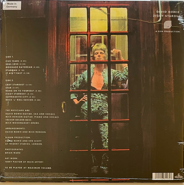 Image of Back Cover of LP - VG+/M - DAVID BOWIE, The Rise And Fall Of Ziggy Stardust And The Spiders From Mars (Parlophone ; DBZS 50, Worldwide 2022, Inner, Half-Speed Master, 180 Gram Vinyl, With Obi), Still sealed but creased corner on sleeve.,  - 2426114E