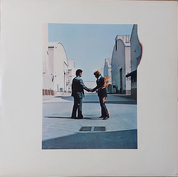 Image of Front Cover of 0225273E: LP - PINK FLOYD, Wish You Were Here (Harvest; SHVL 814, UK 1975, With Stickered Black Shrinkwrap , Inner With 3 Cut Corners, Postcard, Waters-Gilmour-Wright Credit for Shine On Part V) A1/B5, Shrinkwrap Tightly Taped To Sleeve Around Edges  VG/VG