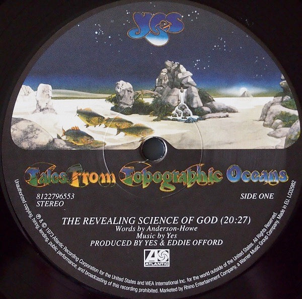 Image of Label Cover of 0314374C: 2xLP - YES, Tales From Topographic Oceans (Atlantic; 8122796553, Europe 2013 Reissue, Gatefold, 180 Gram Vinyl.) Small top seam split, light ring wear.  VG/VG+