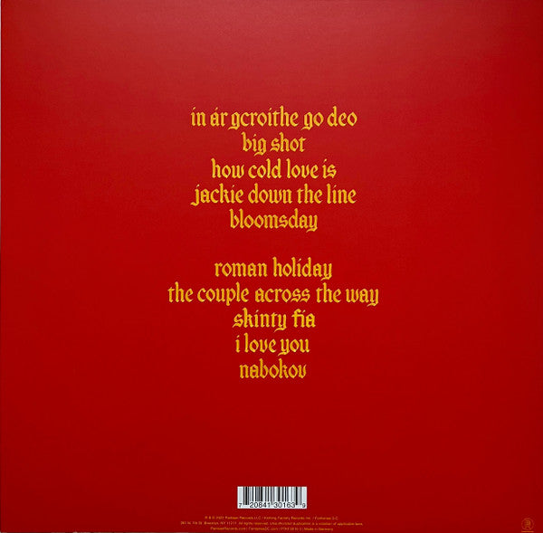 Image of Back Cover of LP - VG+/VG+ - FONTAINES D.C., Skinty Fia (Partisan Records; PTKF3016-3, USA & Europe 2022, Inner, Red Vinyl), ,  - 1746196S