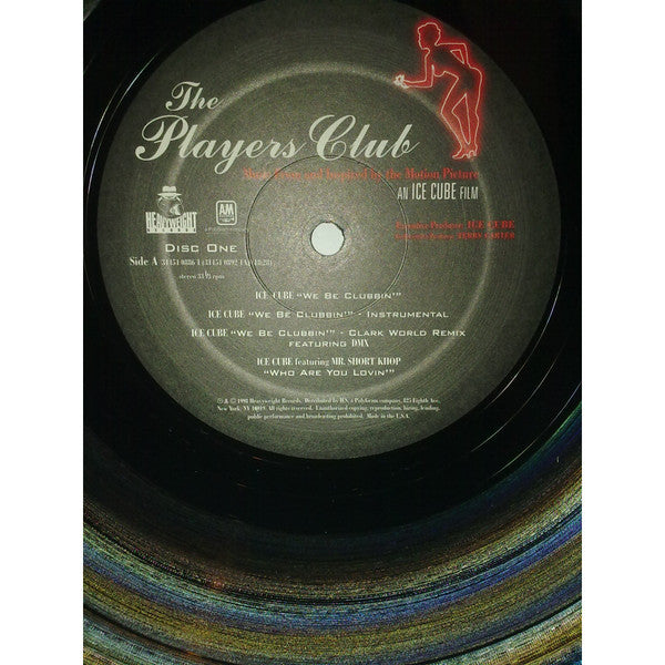 Image of Back Cover of 2xLP - VG/VG - VARIOUS, The Players Club (Music From And Inspired By The Motion Picture) (Heavyweight Records; 31454 0886 1, US 1998, Picture Sleeve, Insert, Poster), Light marks. Sleeve has creasing and general wear with scratches on front. Poster is creased and folded.,  - 3516234C