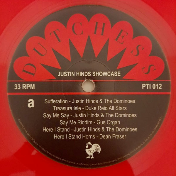 Image of Label Cover of LP - VG+/VG+ - JUSTIN HINDS, Showcase (Peckings Records; PTI 012, UK 2023, Red Vinyl), ,  - 3646253S