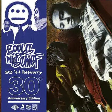 Image of Front Cover of 2514296C: 2xLP - SOULS OF MISCHIEF, 93 'til Infinity (Get On Down; GET 51520, US 2023 Reissue, Obi, Yellow Vinyl, Blue Vinyl, Ltd Ed of 2000, 30th Anniversary Edition)   NEW/NEW