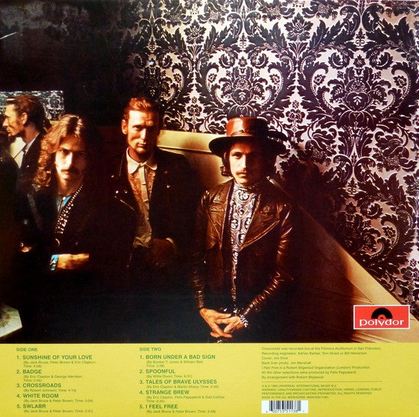 Image of Back Cover of LP - VG+/VG+ - CREAM, Best Of Cream (Polydor; 535113-B, Europe 2014 Reissue, 180 Gram Vinyl), ,  - 3746026S