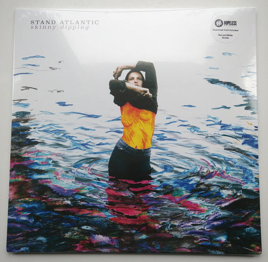 Image of Front Cover of 0444123S: LP - STAND ATLANTIC, Skinny Dipping (Hopeless Records; HR2553-1, UK, Europe & US 2018, Inner, Red Vinyl, Download Code) Opened Instore, Still In Shrinkwrap  VG+/EX