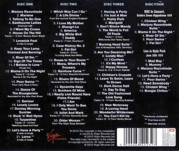 Image of Back Cover of 0354261S: 4xCD - KEVIN COYNE, I Want My Crown: The Anthology 1973-1980 (Virgin; 6840232, UK 2010, Double CD Case, Booklet) Discs appear flawless. All around clean copy.   VG+/VG+