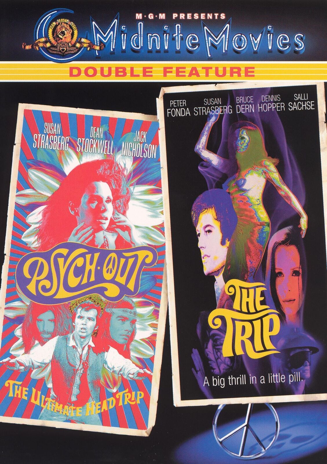 Image of Front Cover of 4134011E: DVD - PETER FONDA, Psych-Out/The Trip (Midnite Movies; , US , Region 1 US Double Feature)   VG+/VG