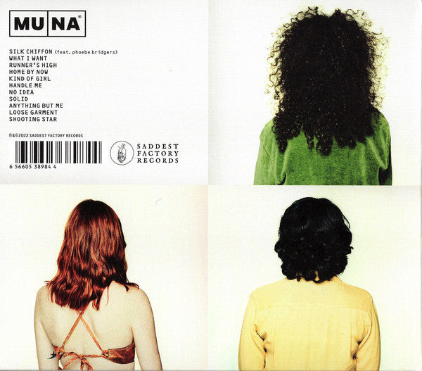 Image of Back Cover of 0454021S: CD - MUNA, MUNA (Saddest Factory; SAD005, US 2022) Opened Instore, Still In Shrinkwrap  VG+/VG+