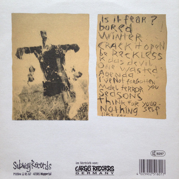 Image of Back Cover of 0424308E: LP - THE NOTWIST, The Notwist (Subway Records; none, Germany Reissue, Textured Sleeve) Strong VG  VG+/VG