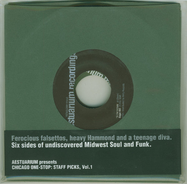 Image of Front Cover of 3554019S: 3x7" - VARIOUS, Chicago One-Stop: Staff Picks, Vol. 1 (Aestuarium Records; AES3-5, US 2004, Plain sleeve, No Obi) Strong VG+. No packaging  /VG+