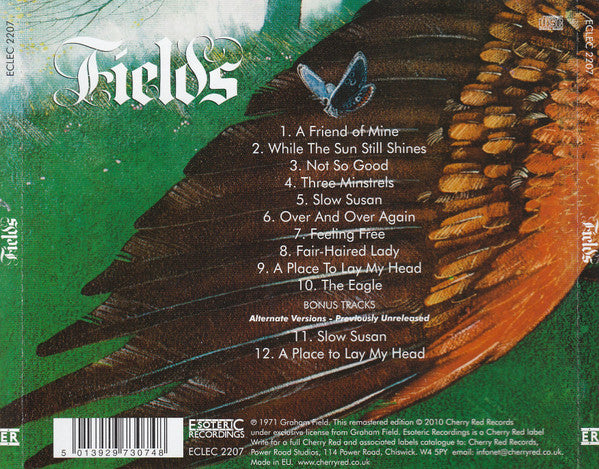 Image of Back Cover of 3534075E: CD - FIELDS, Fields (Esoteric Recordings; ECLEC 2207, UK 2010, Jewel Case)   VG+/EX