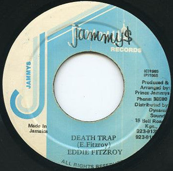 Image of Front Cover of 0414373C: 7" - EDI FITZROY, Death Trap (Jammy's Records; , Jamaica 1985) Light scuffs only.  /VG+