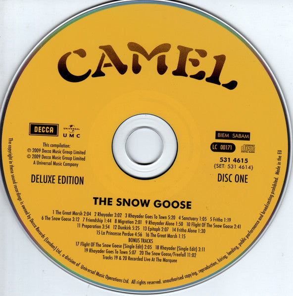 Image of Label Cover of 2xCD - EX/M - CAMEL, The Snow Goose (Decca; 531 4614, Europe 2009 Reissue, Double Digipak, Booklet, Deluxe Edition), Still SEALED in stickered shrinkwrap. Old security tag stuck on rear shrinkwrap.,  - 2116400C