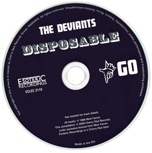 Image of Label Cover of 1734014E: CD - THE DEVIANTS, Disposable (Esoteric Recordings; ECLEC 2119, UK 2009, Jewel Case)   VG+/VG+