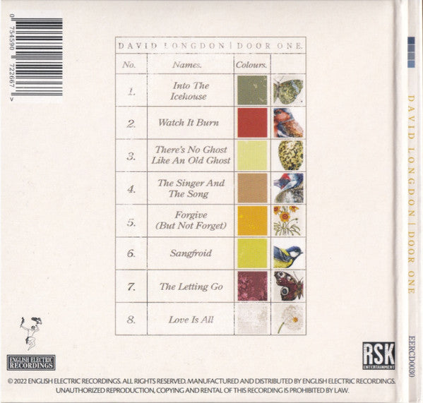 Image of Back Cover of 0434202E: CD - DAVID LONGDON, Door One (English Electric Recordings; EERCD0030, UK 2022, Card Sleeve)   M/M