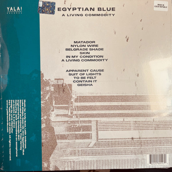 Image of Back Cover of 0434225E: LP - EGYPTIAN BLUE, A Living Commodity (YALA! Records; YALA!22LP1, UK 2023, Inner)   NEW/NEW