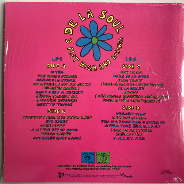 Image of Back Cover of 2xLP - VG+/VG+ - DE LA SOUL, 3 Feet High And Rising (AOI Records; RMM-047-1, UK & US 2023 Reissue, 2 Inners & Insert, 180 Gram Green Vinyl, Ltd to 3000), ,  - 2846017S