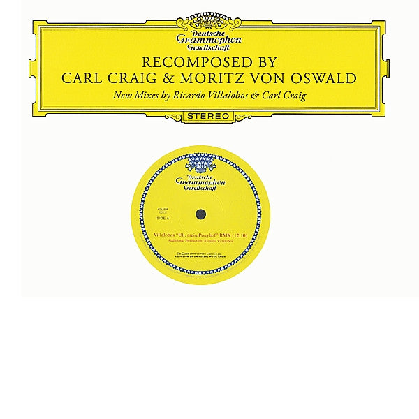 Image of Front Cover of 3544211S: 12" - CARL CRAIG & MORITZ VON OSWALD, ReComposed (New Mixes By Ricardo Villalobos & Carl Craig) (Deutsche Grammophon; 476 6938, Germany 2008) clean copy. plain sleeve  VG+/VG+