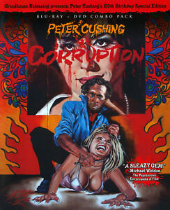 Image of Front Cover of 2xDVD - VG+/VG+ - PETER CUSHING, Corruption (Grindhouse; BOS008, UK 2012, Poster, DVD + Blu ray), ,  - 4436041E