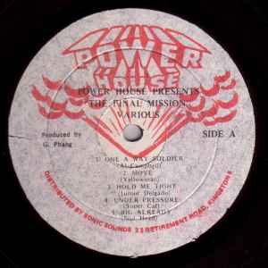 Image of Label of 3114120C: LP - VARIOUS, Power House Presents "The Final Mission" (Power House; none, Jamaica 1980s, Picture sleeeve) Edge and ring wear to sleeve. Light marks to vinyl.  VG/VG