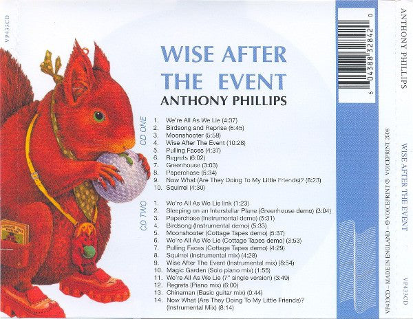 Image of Back Cover of 0514058C: 2xCD - ANTHONY PHILLIPS, Wise After The Event (Voiceprint; VP433CD, UK 2008)   VG+/VG+