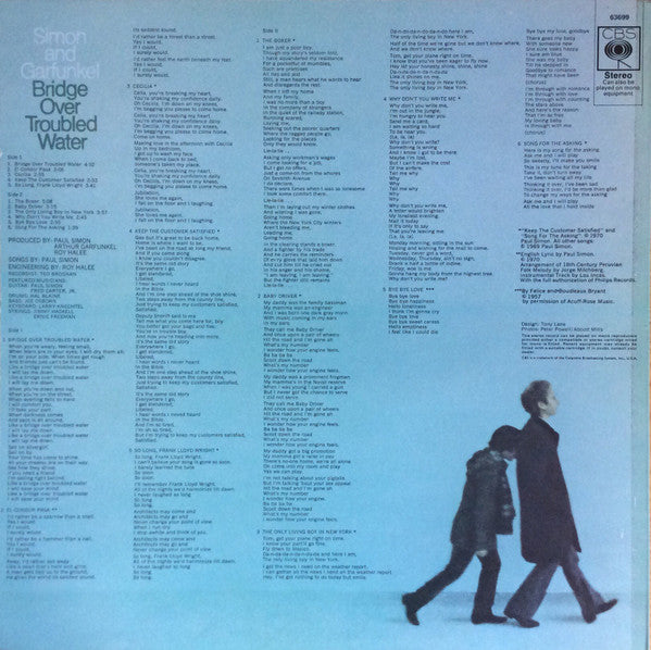 Image of Back Cover of LP - VG/G+ - SIMON AND GARFUNKEL, Bridge Over Troubled Water (CBS Orange (33 1/3 On Label); 63699, UK 1970, Laminated Front Sleeve), ,  - 2526131E