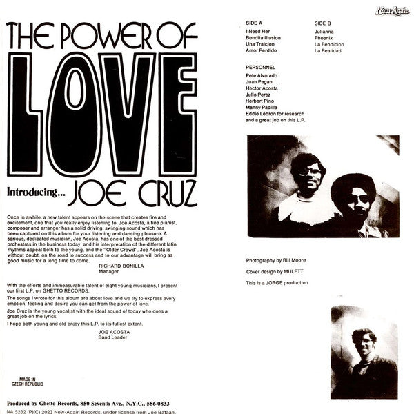 Image of Back Cover of 0514088C: LP - JOE ACOSTA, The Power Of Love (Now Again; NA5232LP, US 2024 Reissue, Booklet)   NEW/NEW