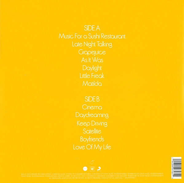 Image of Back Cover of LP - EX/VG+ - HARRY STYLES, Harry's House (Columbia; 19439997481, Europe 2022, Gatefold, Booklet & Inner, Postcard, 180 Gram Vinyl), ,  - 1146123S