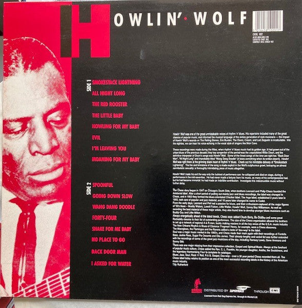 Image of Back Cover of LP - VG/VG - HOWLIN' WOLF, Chess Masters (Chess; CHXL 102, UK 1980s Reissue), Light damage and a sticker ghost on sleeve,  - 2316378C