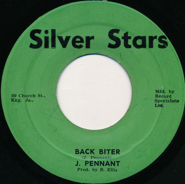 Image of Front Cover of 0524254E: 7" - JACOB PENNANT, Back Biter (Silver Stars; , Jamaica 1970s) Strong VG, clean labels.  /VG