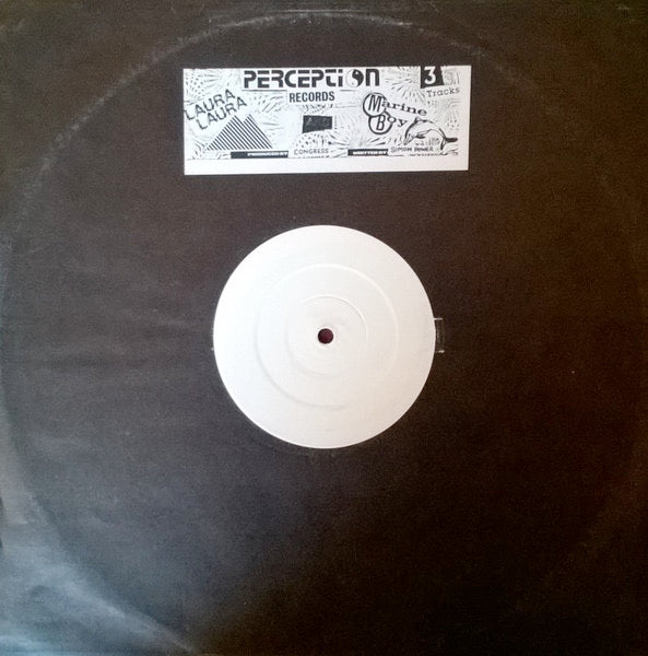 Image of Front Cover of 12" - VG/VG - MARINE BOY, Untitled (Perception Records; UNI 7, UK 1990, White Label, Stickered Plain Sleeve), original stickered disco bag. pen on label,  - 2646043S