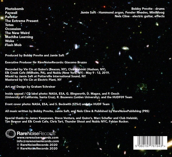 Image of Back Cover of 0514209C: CD - BOBBY PREVITE, JAMIE SAFT, NELS CLINE, Music From The Early 21st Century (RareNoise Records; RNR115, UK 2020, Digipak)   VG+/VG+